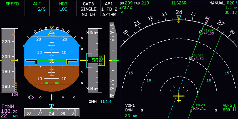 ILS lateral deviation marker moving inwards